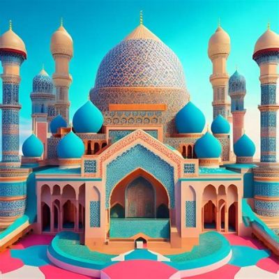  「The Mosque at Lahore」：幻想的な色彩と細密な描写が織りなす壮麗な建築